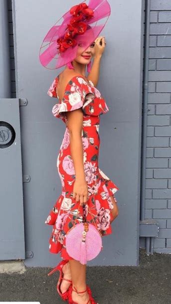 Dress Red And Pink Floral Dress Wheretoget