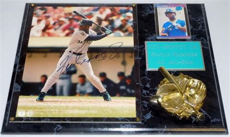 Lot Autographed Ken Griffey Jr Seattle Mariners Plaque W Photo