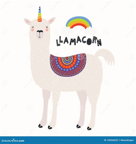 Cute Llama Unicorn Stock Vector Illustration Of Cute 130266923