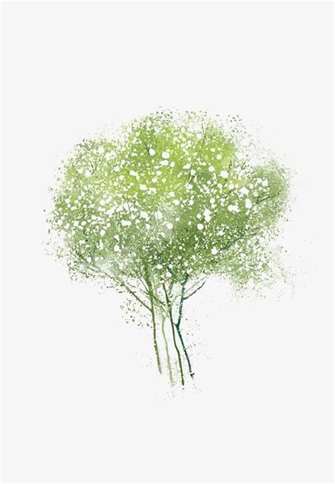 Watercolor Trees Png Picture Vector Watercolor Tree Green Trees