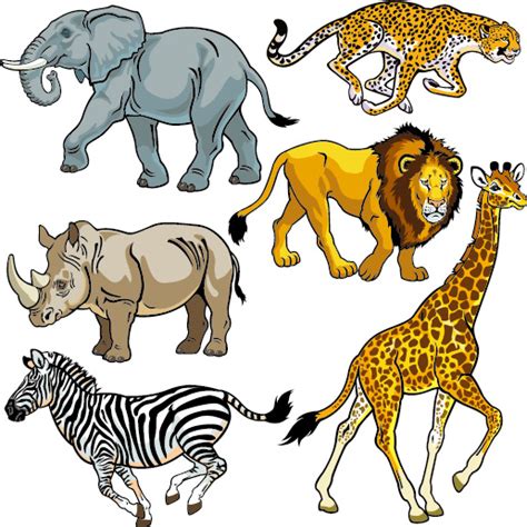 Vector set of wild animals design graphic Vectors graphic art designs