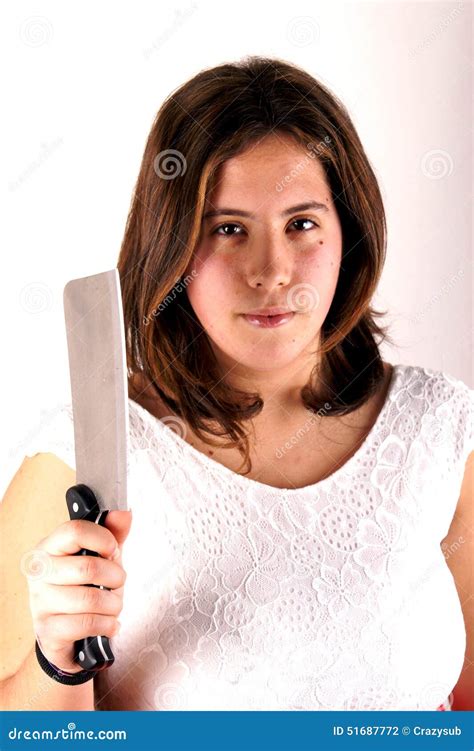 Girl With Knife Stock Photo Image Of Lady Killer Holding 51687772