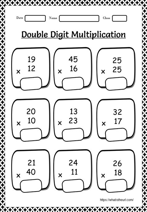 Double Digit Multiplication Worksheet