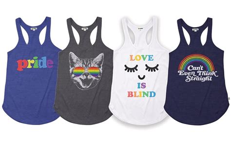 Amazon Com Women S Rainbow Pride Tank Top Funny Lgbt Shirts Pride