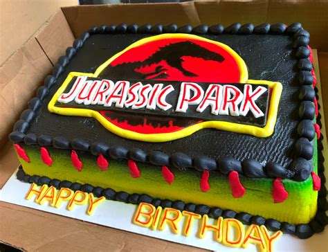 Jurassic Park Cake Dinosaur Birthday Cakes Birthday Party At Park