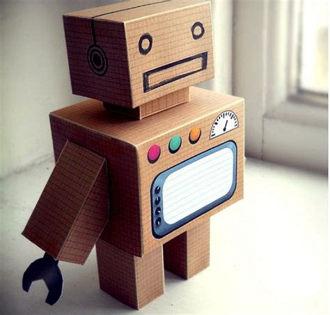 Build A Robot Mypapercaftnet Cardboard Robot Recycled Robot