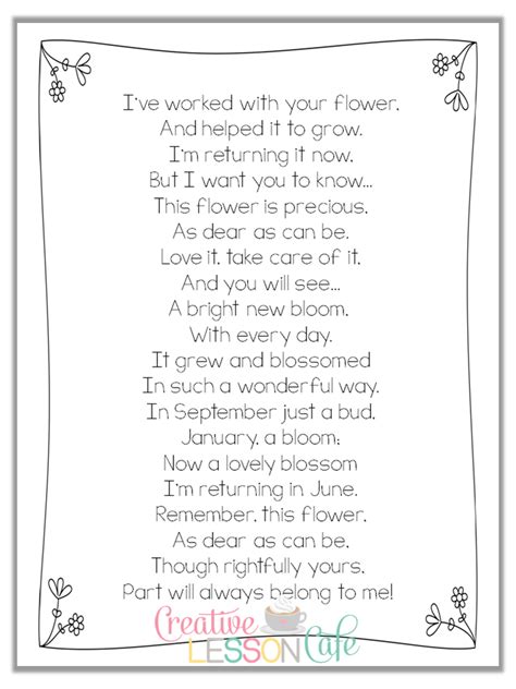 Check spelling or type a new query. Creative Lesson Cafe: End of the Year Poem to Parents