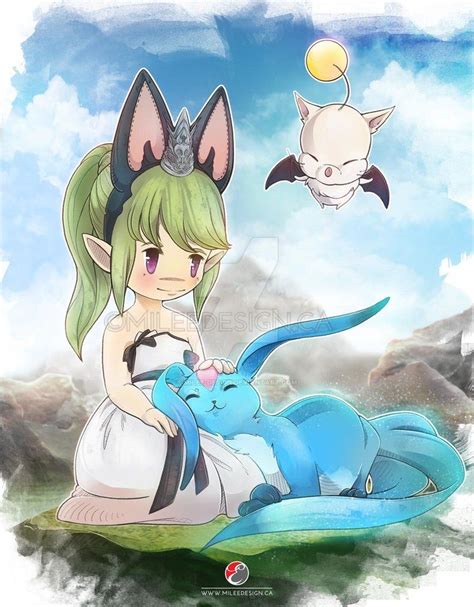 Ffxiv Lalafell And Carbuncle Final Fantasy Collection Final Fantasy Xiv Moogle Mmorpg