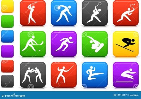 Olympic Sports Vector Line Icons Set Track Field Swimming Soccer