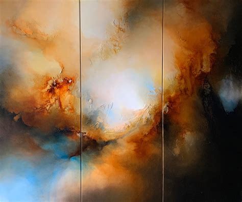 Large Abstract Triptych Painting On Canvas By Simon Kenny In 2020