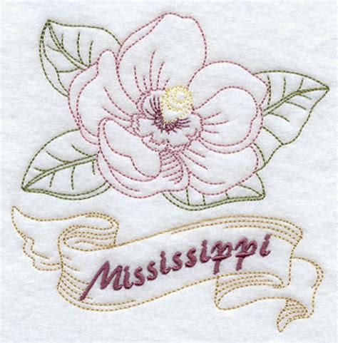 Mississippi Magnolia State Flower Flour Sack Handdish Towel Rose