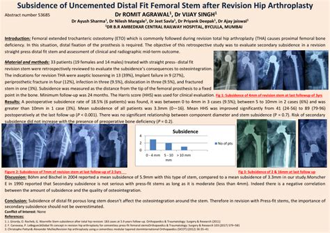 Pdf Subsidence Of Uncemented Distal Fit Femoral Stem After Revision