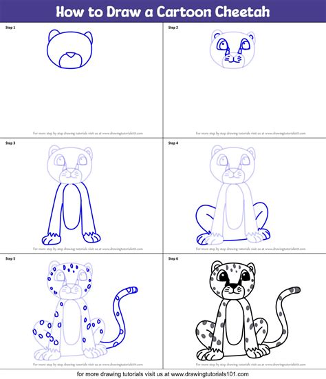 Cartoon Cheetah Drawing Easy Step By Step Cheetah Drawing Easy Cute