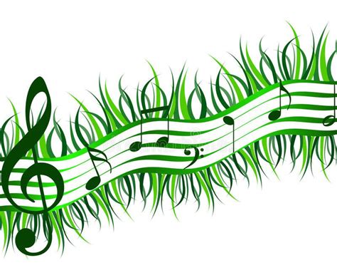 Spring Music Stave Musical Of Grass And Music Notes Sponsored