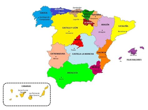 Comunidades Autónomas De España Y Sus Capitales Saber Es Práctico