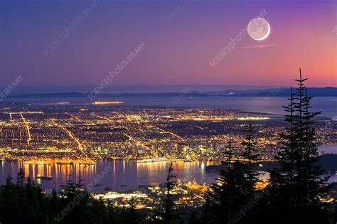 Vancouver At Night Time Exposure Image Stock Image C0069500
