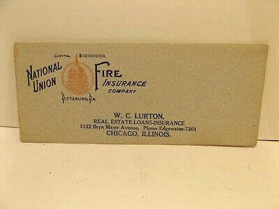 Vintage Ink Blotter From National Union Fire Insurance Co Pittsburg Lurton R E Ebay