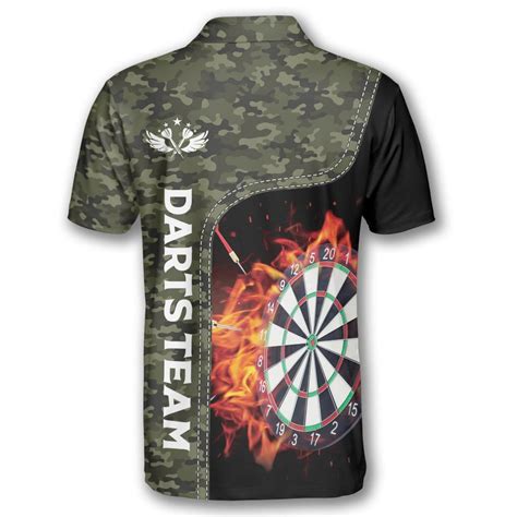 Camouflage Dart Board Fire Flame Custom Darts Shirts For Men Primesty