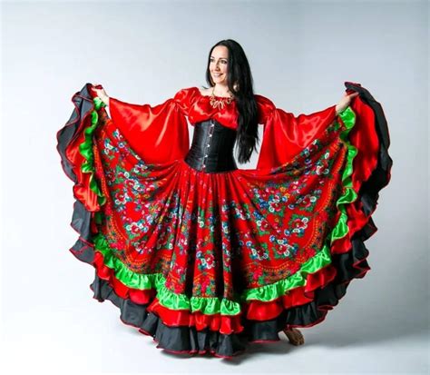 Gypsy Dance Skirt Russian Seasons Flamenco Skirt Mexican Etsy