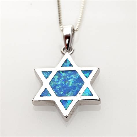 Suddenly, a great wave swept the child out to sea. Jewish Jewelry-Judaica Jewish Star Necklace Silver Opal