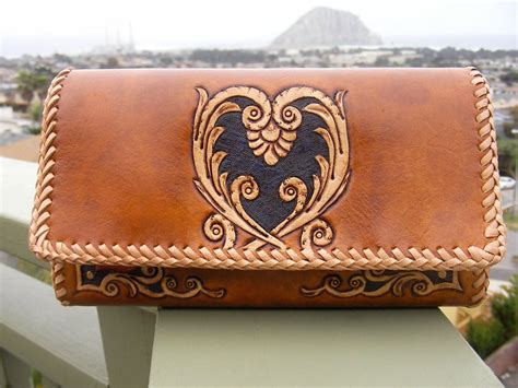 Pin On Hand Tooled Leather Wallets
