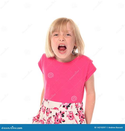 Young Little Girl Shouting Stock Image Image Of Angry 14210297