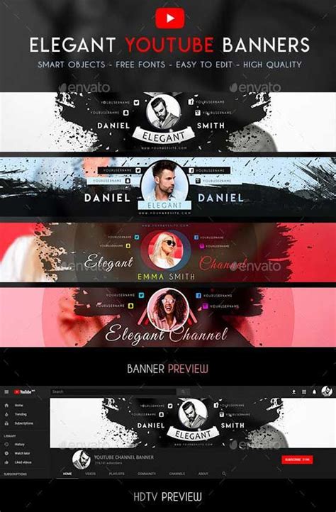 Youtube Banner Psd Template 1 Psd Template Youtube Tips Youtube