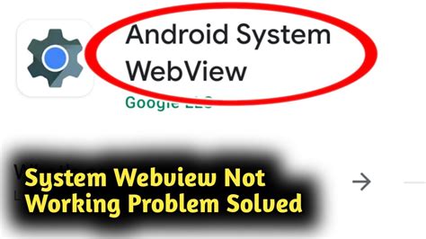 Fix Android System Webview Not Working Problem Solved Youtube