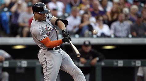 Video Giancarlo Stanton Crushes 504 Foot Homer At Coors Field Watch