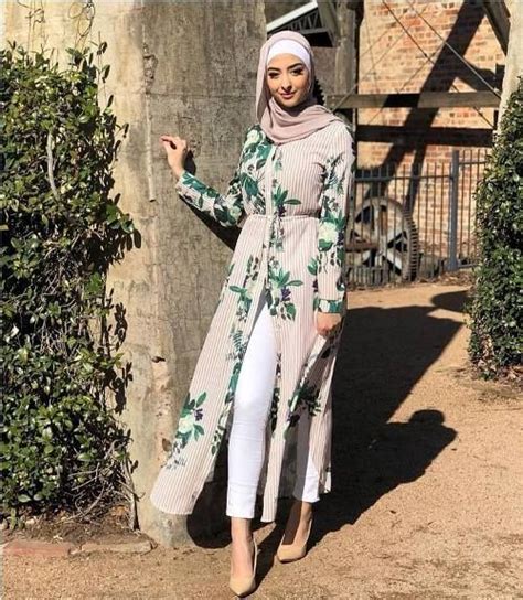 Tropical Open Dress Hijab Outfits In Summer Spirits Just Trendy Hijab Outfit Muslimah