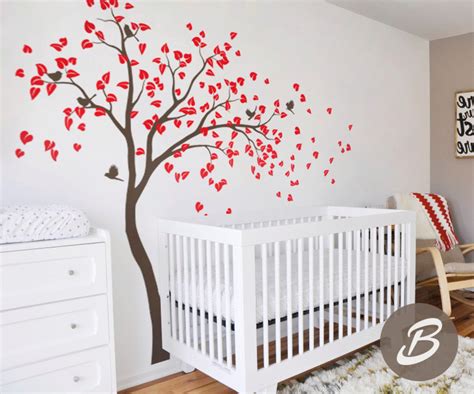 Large White Tree Wall Sticker White Tree Decal Wall Mural Etsy