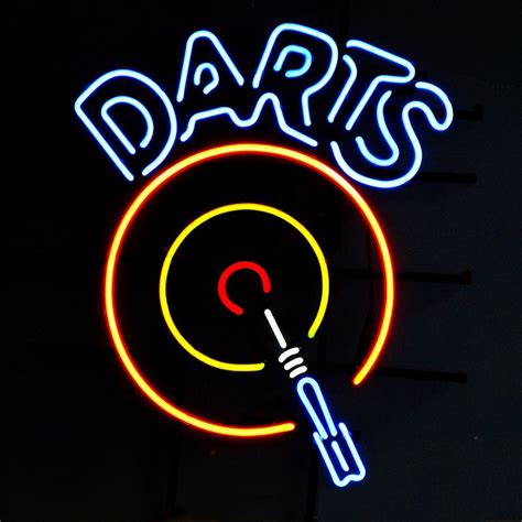 Darts Themed Neon Sign Game Room Planet