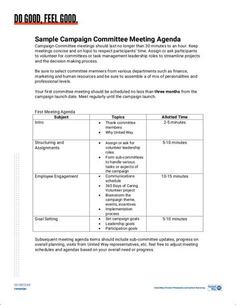 meeting agenda samples templates