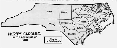 North Carolina County Formation 1760