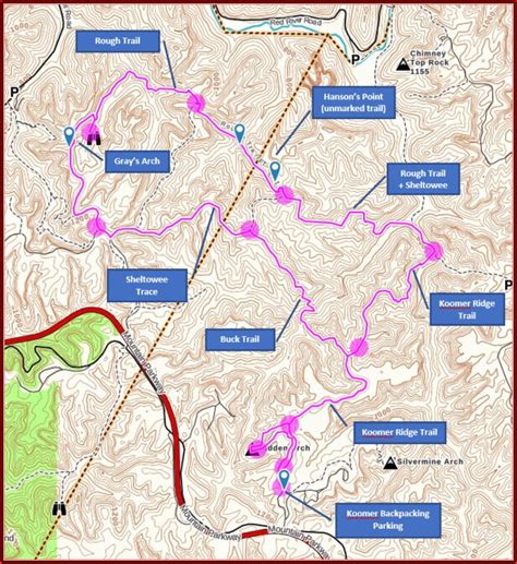 Further to the north, the border is more. Red River Gorge Unmarked Trail Map - map : Resume Examples #yKVB7Dr2MB