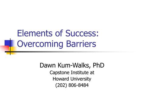 Ppt Elements Of Success Overcoming Barriers Powerpoint Presentation