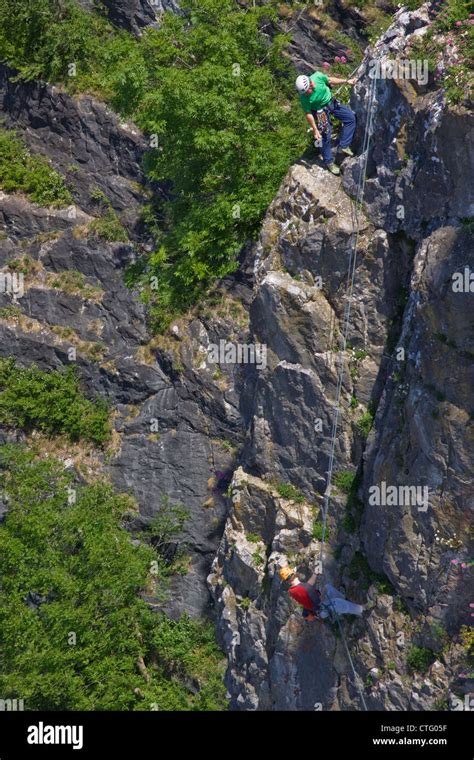 Climbers On A Rock Face In The Avon Gorge The Mutual Reliance Of The