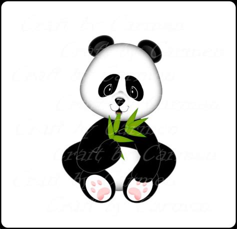 Panda Bear Clip Art Cute Panda Bear Digital Panda Bear Etsy