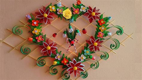 Diy Paper Quilling Beautiful Heart Shaped Wall Hanging For Room Decor