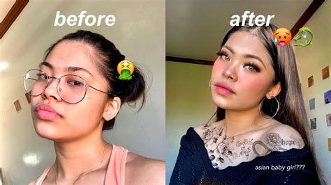 Turning Myself Into An Abg Asian Baby Girl 🐉 Youtube