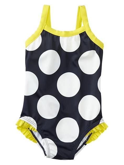 Gap Polka Dot Ruffle Trim One Piece Baby Girl Swimsuit Swimwear