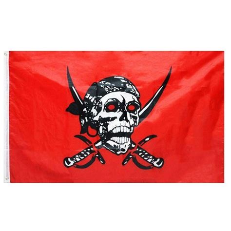 Red Pirate Flag Skull City