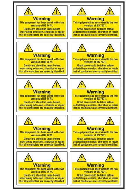 10 X Electrical Hazard Label 75 X 50mm