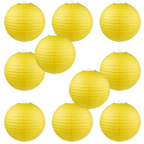 Round Paper Lanterns 10 Pack Yellow 12 Wyz Works