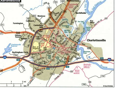 Charlottesville City Road Map For Truck Drivers Toll Free Highways Map