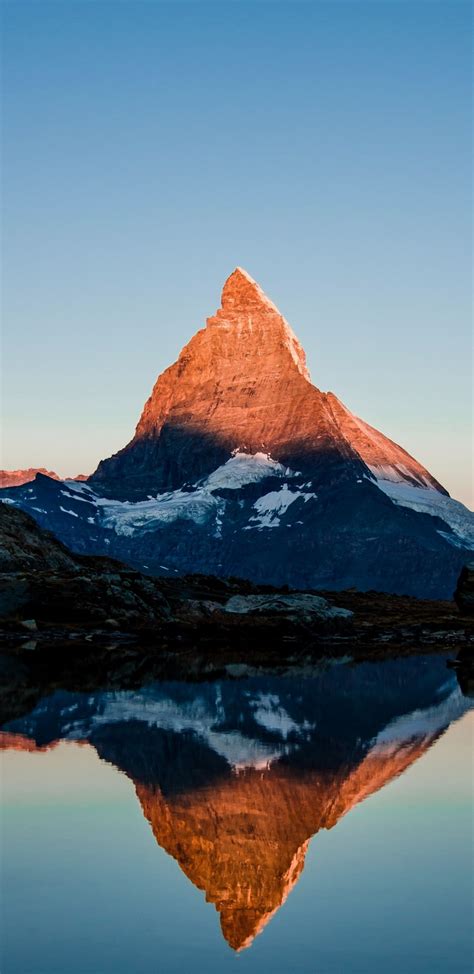 1440x2960 Matterhorn Mountain Glow Sunset Lake Wallpaper Reisen