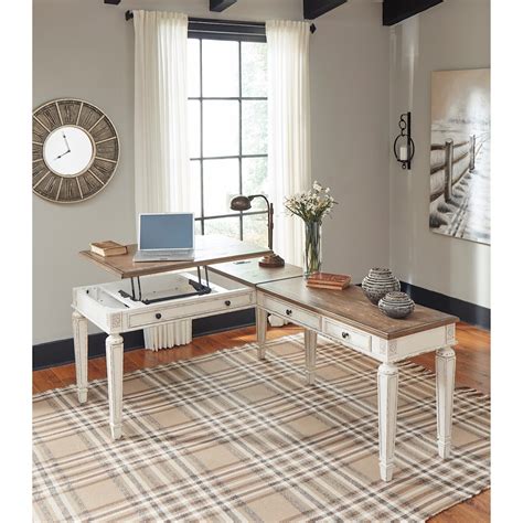Ashley Furniture Signature Design Realyn H743h2 L Shape Desk With Lift