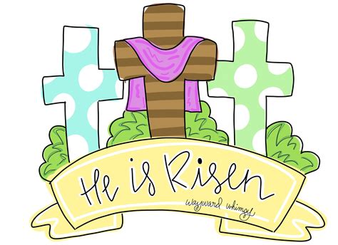 Happy Easter Crosses He Is Risen Door Hanger Downloadable File