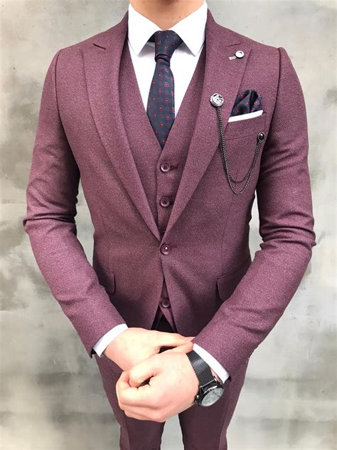 crofton burgundy slim fit suit bespoke daily in 2020 suits slim fit suit mens fashion party