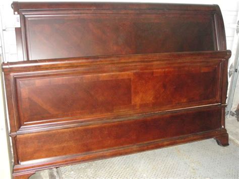 King Size Cherry Finish Bed Headboard And Footboard No Rails
